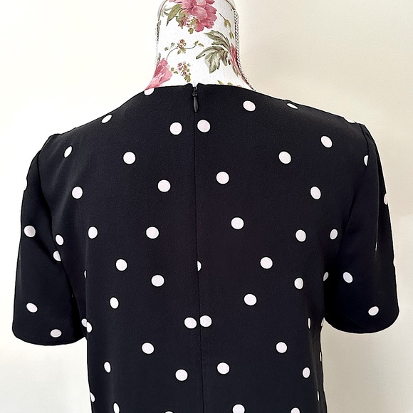 JACQUI E | B & W Polka Dot Shift Dress | Size 10 | Preloved - Picture 8 of 11